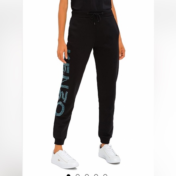 KENZO GLITTER SPORT JOG PANTS -BLACK XS LIKE